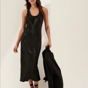 (NWT) Brown Banana Republic Satin Midi Dress